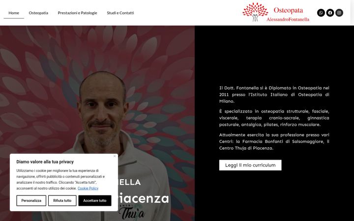 Screenshot of alessandrofontanellaosteopatia.it