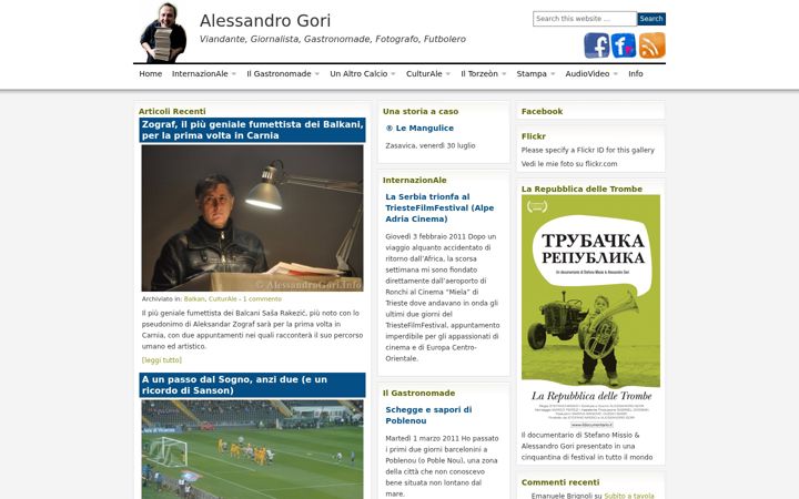 Snimka zaslona za alessandrogori.info