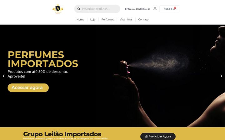 Screenshot of alessandroimportados.com.br