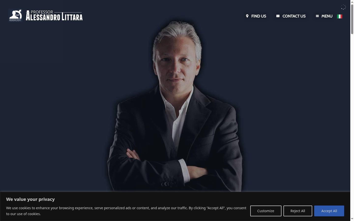 Screenshot del banner di consenso mostrato prima di qualsiasi interazione