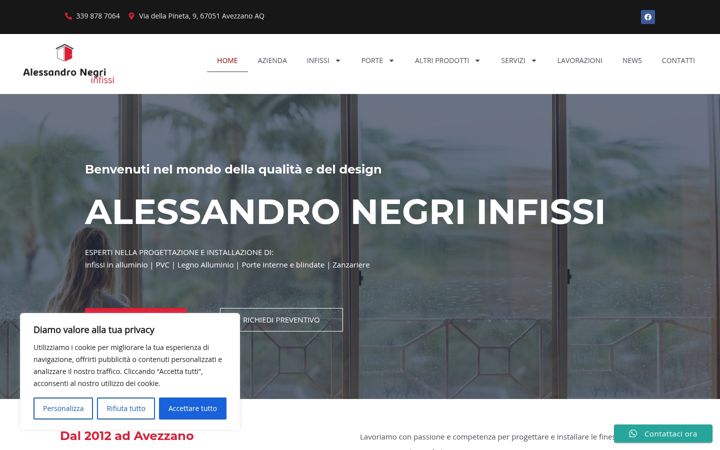 Screenshot of alessandronegriinfissi.it