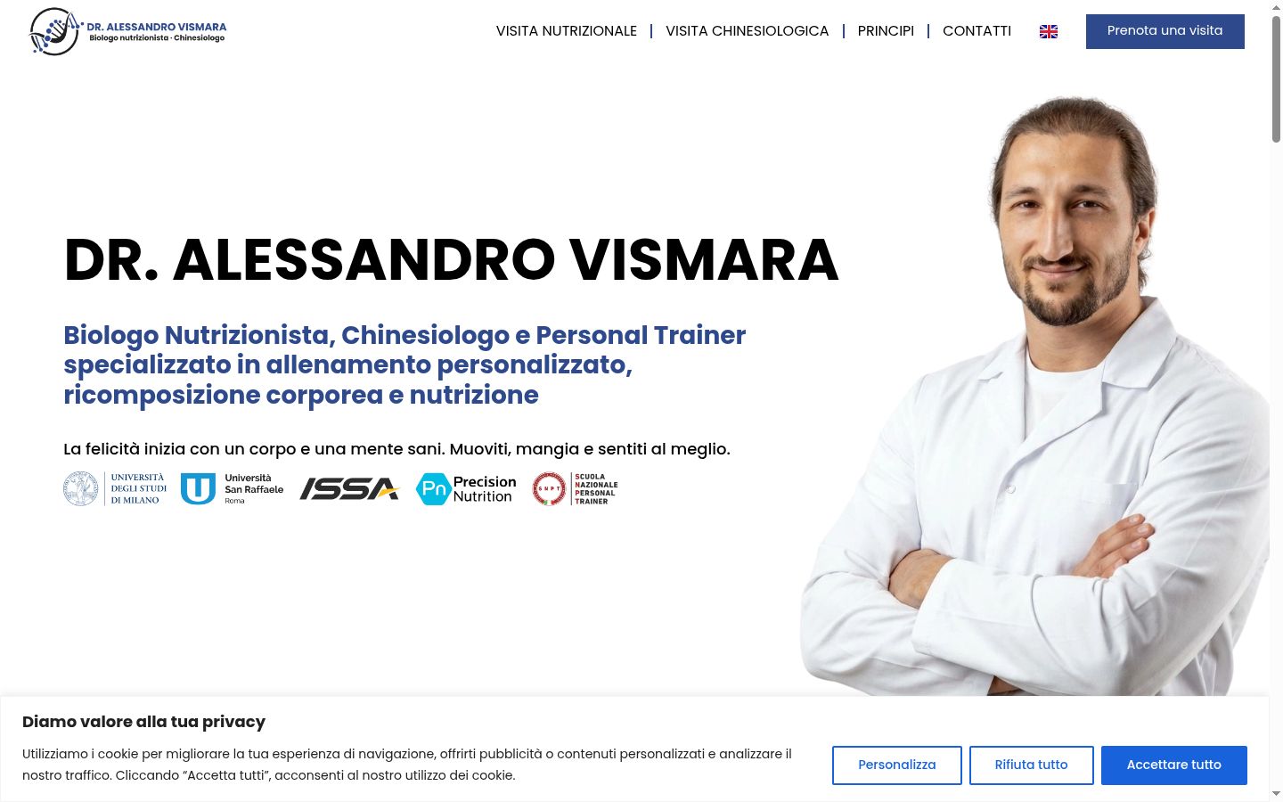 Captura de ecrã do banner de consentimento apresentado antes de qualquer interação
