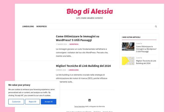 Screenshot of alessiacolucci.com