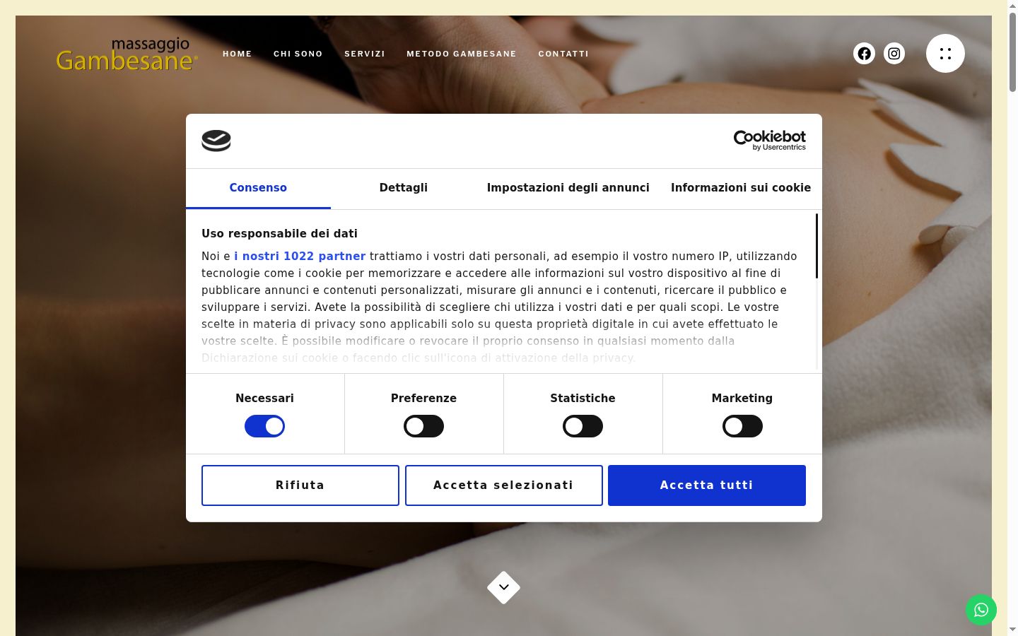 Képernyőkép a bármilyen interakció előtt megjelenő hozzájárulási bannerről