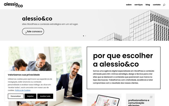 Screenshot stránky alessioeco.com.br