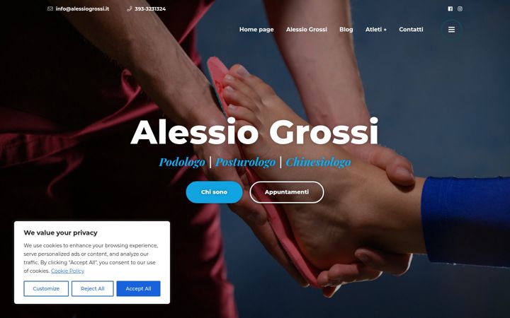 Screenshot stránky alessiogrossi.it