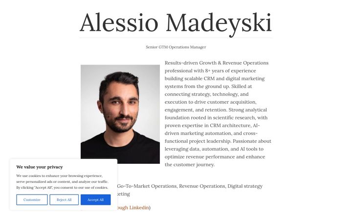 Screenshot of alessiomadeyski.com