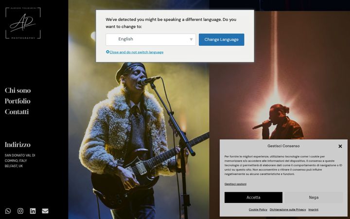 Posnetek zaslona alessiopellegrini.com
