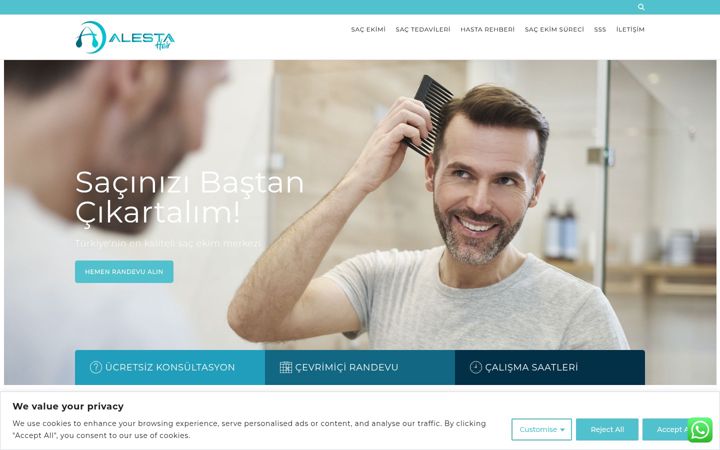 Posnetek zaslona alestahair.com.tr