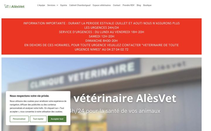 Screenshot of alesvet.fr