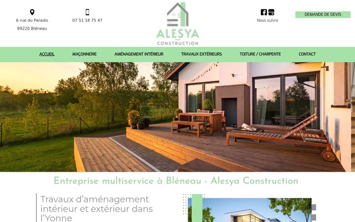 Screenshot of alesya-construction.fr