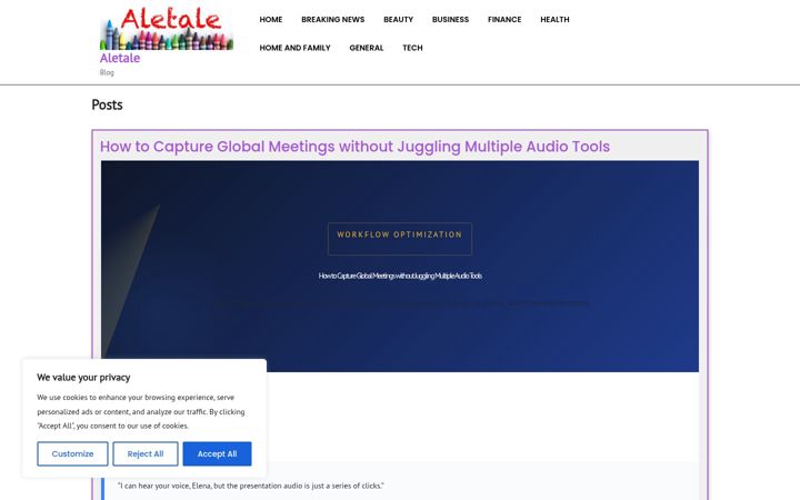 Screenshot von aletale.com