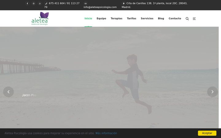 Screenshot of aleteapsicologia.com