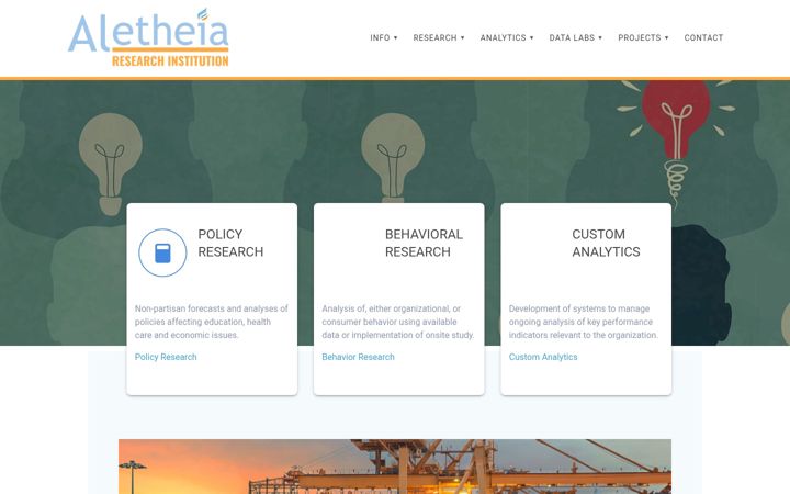Screenshot of aletheia-research.org