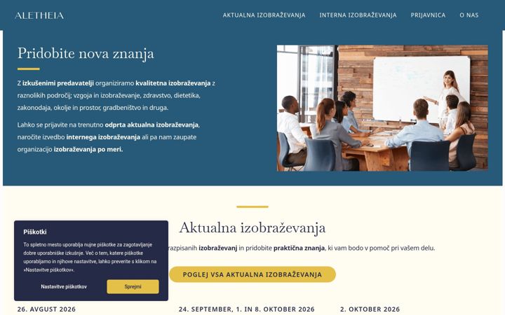 Screenshot of aletheia.si