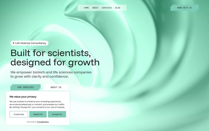 Skærmbillede af aletheialifescience.com