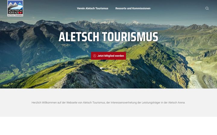 Ekraanipilt saidist aletsch-tourismus.ch