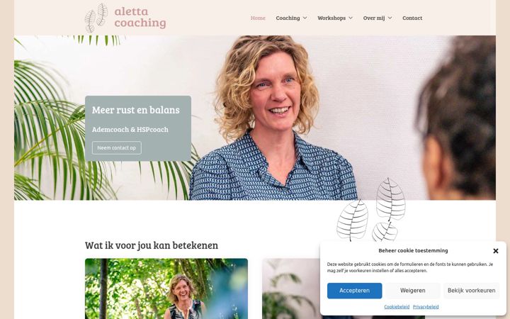 Screenshot of alettacoaching.nl