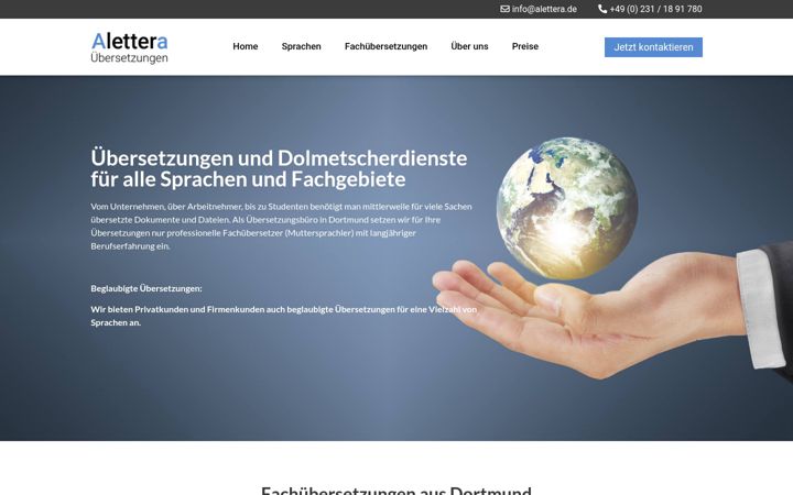 Screenshot of alettera.de