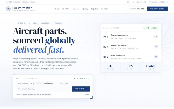 Screenshot of alev-aviation.com