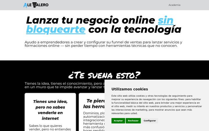 Screenshot of alevalero.com
