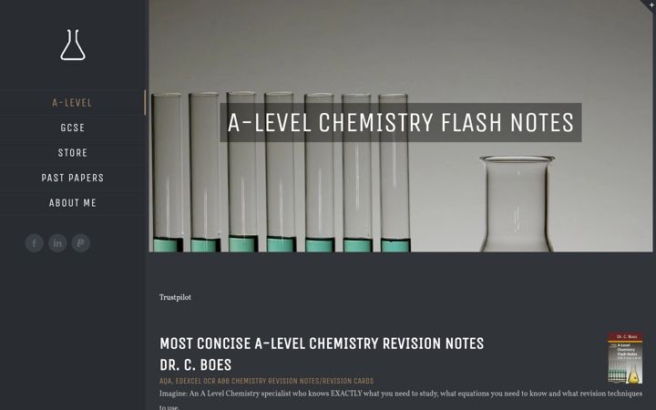 Captură de ecran a alevelchemistryrevision.co.uk