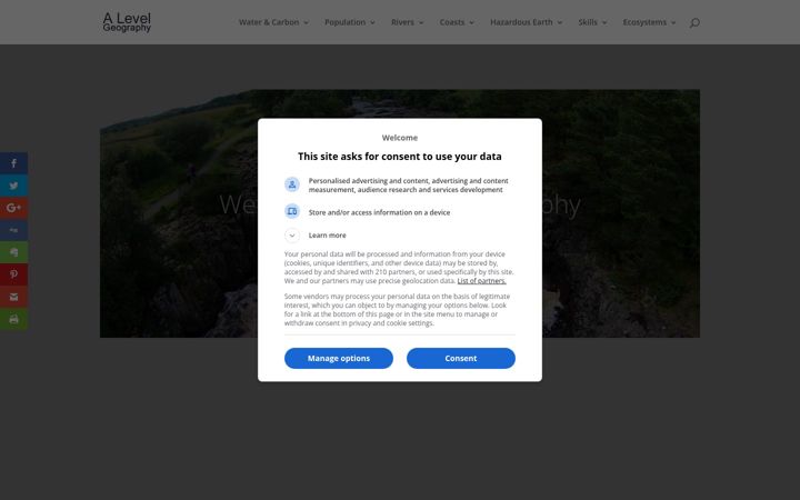 Snímek obrazovky alevelgeography.com