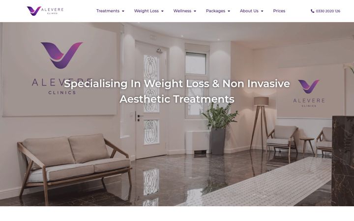 Screenshot of alevereclinics.com