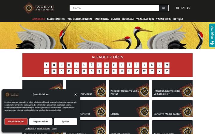 Screenshot of aleviansiklopedisi.com