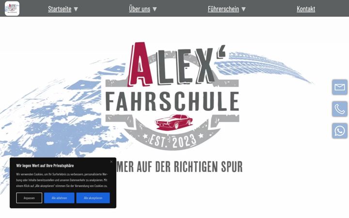 Screenshot of alex-fahrschule.de