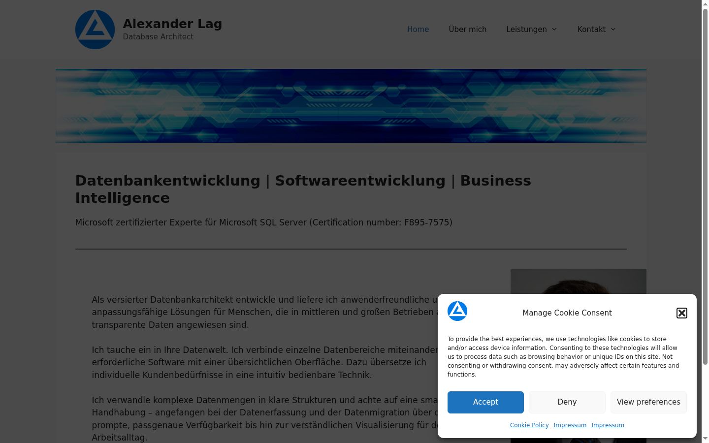 Screenshot del banner di consenso mostrato prima di qualsiasi interazione