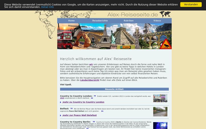 Screenshot of alex-reiseseite.de