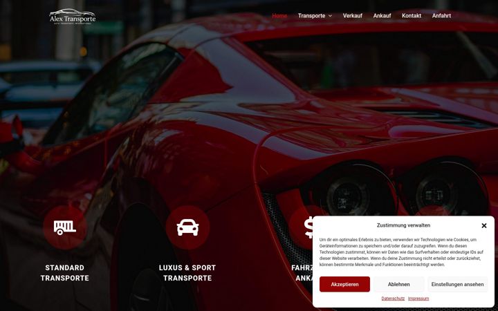 Screenshot van alex-transporte.de
