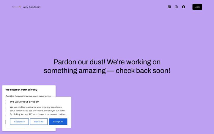 Screenshot of alexaanderud.com