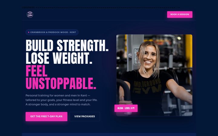 Screenshot of alexajainefitness.co.uk