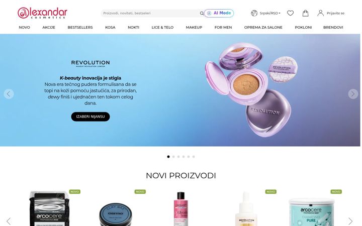 Screenshot of alexandar-cosmetics.com