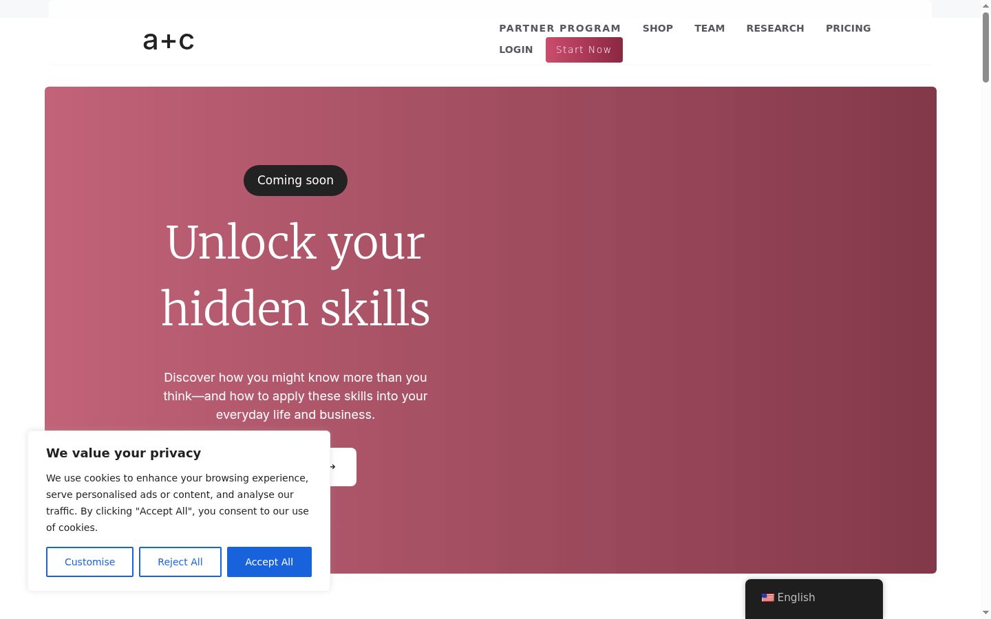 Screenshot of the consent banner shown before any interaction