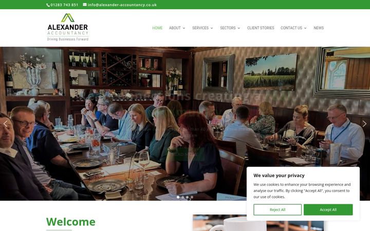 Screenshot of alexander-accountancy.co.uk