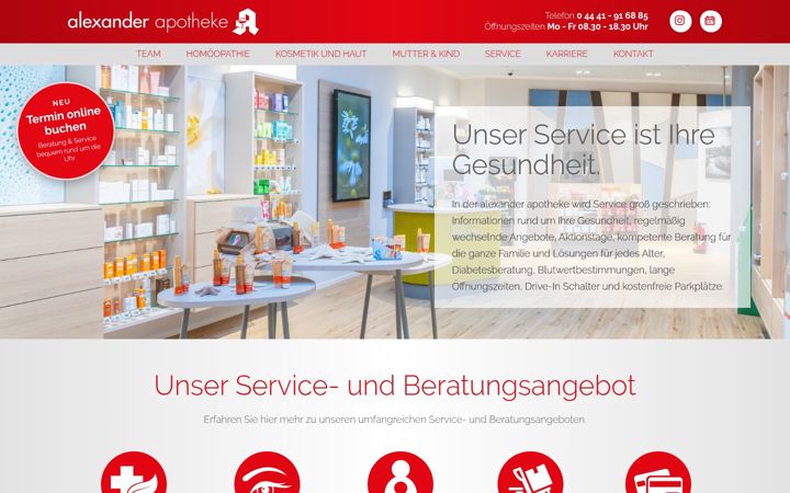 Screenshot of alexander-apotheke.de