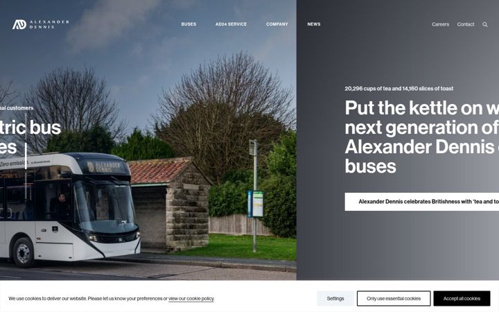 Screenshot of alexander-dennis.com