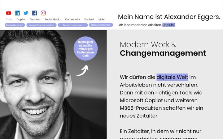 Screenshot van alexander-eggers.de