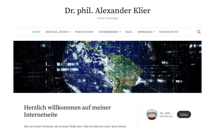 Екранна снимка на alexander-klier.net
