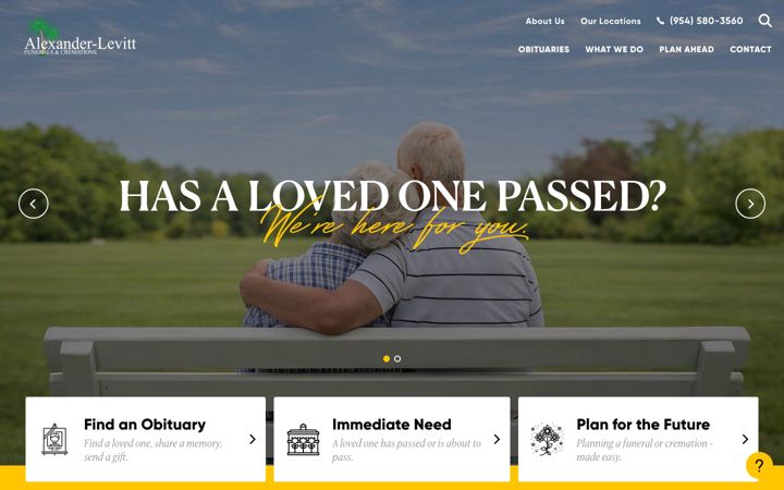 Screenshot of alexander-levittfunerals.com