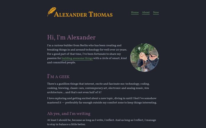 Skjermbilde av alexander-thomas.net