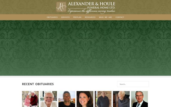 Screenshot του alexanderandhoulefuneralhome.ca