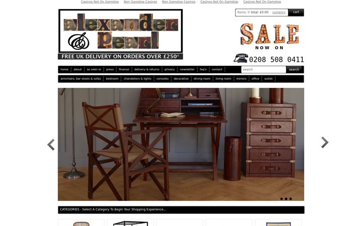 Screenshot του alexanderandpearl.co.uk