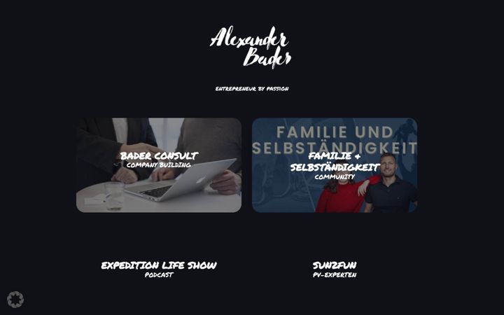 Screenshot of alexanderbader.com