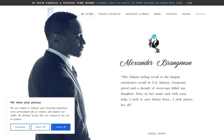 Screenshot of alexanderbrangman.com