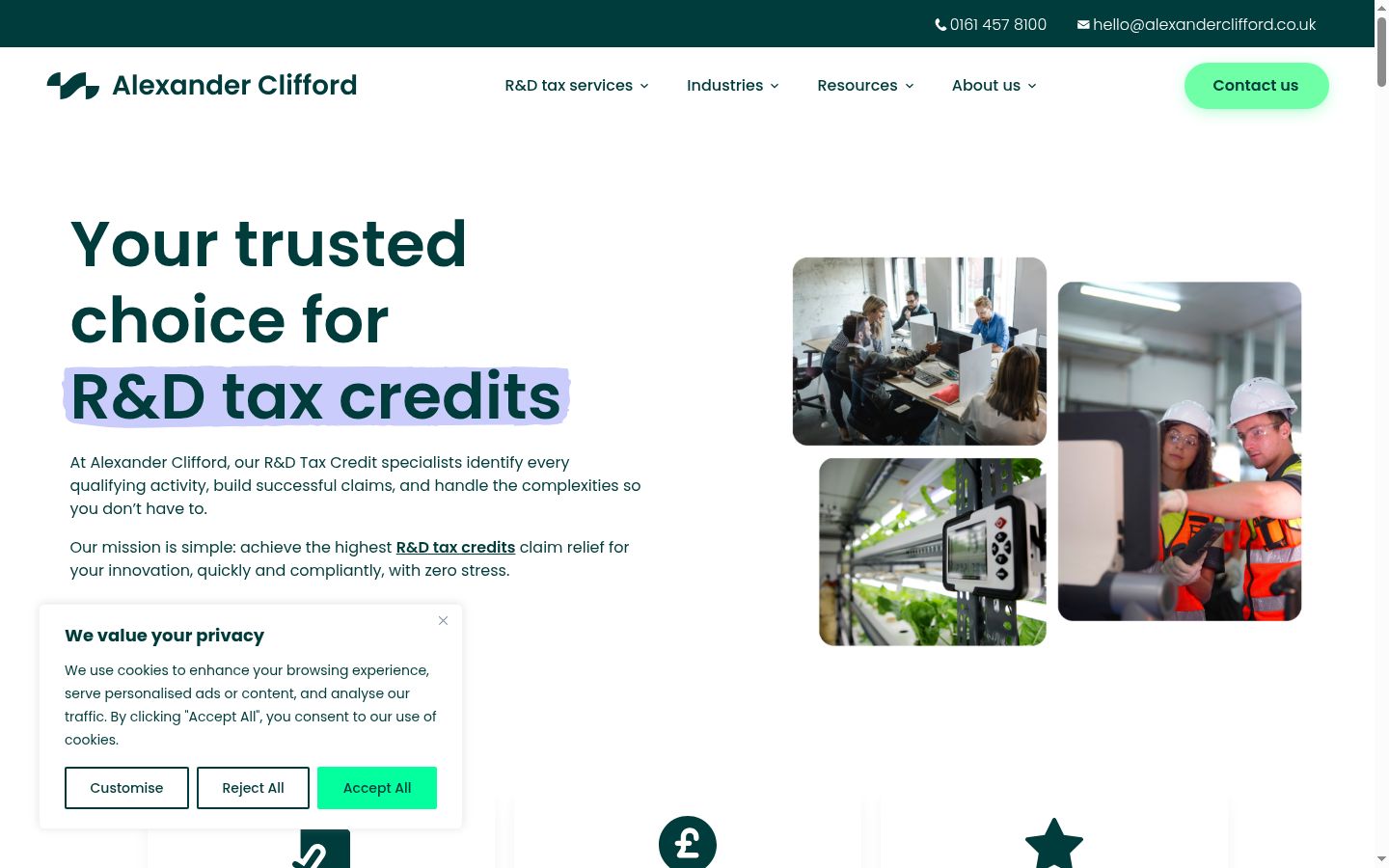 Screenshot of the consent banner shown before any interaction