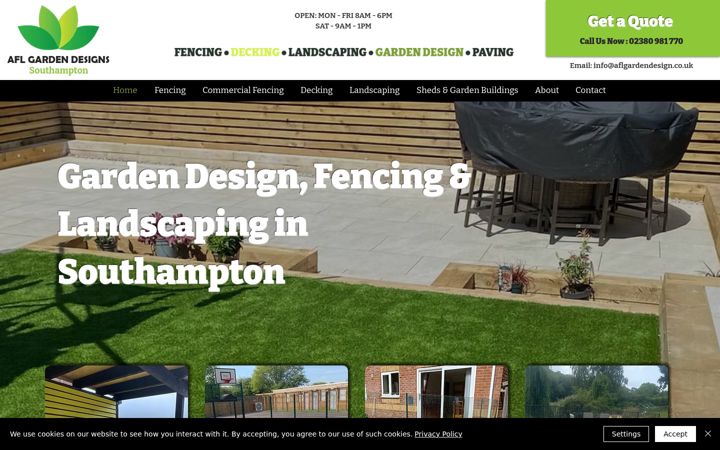 Screenshot of alexanderfencing.co.uk